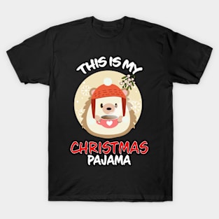 This Is My Christmas Pajama Hedgehog Family Matching Christmas Pajama Costume Gift T-Shirt